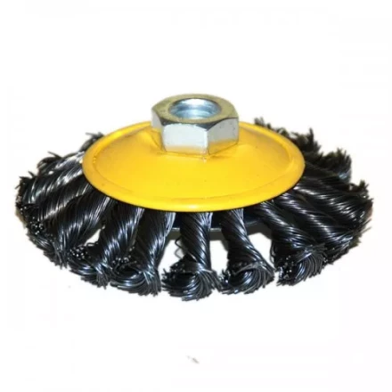 Щетка для УШМ М14/100 мм выгнутая сталь витая 51571 купить в Губкинске