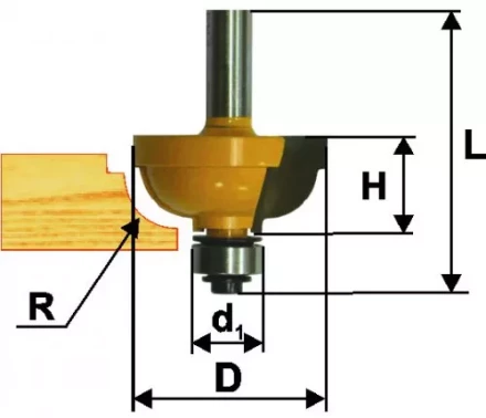 Фреза кром. калевочная ф254х13мм R48мм хв. 8мм 46290 купить в Губкинске