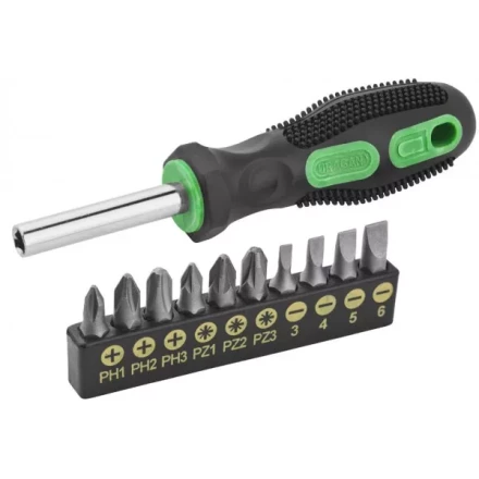 Набор URAGAN: Отвертки с двухкомпонентной рукояткой, SL3, 4, 5, 6. PH1, 2, 3, PZ: 1, 2, 3, 10 предм 25188-H10 купить в Губкинске