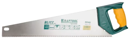 Ножовка по дереву (пила) KRAFTOOL BLITZ 450 мм, 7/8 TPI, быстрый рез поперек волокон, зубья - «S» : прямые 15005-45 купить в Губкинске