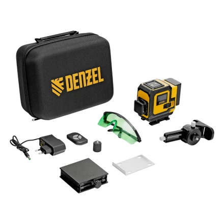 Лазерный уровень мультипризменный DLV-360-3C, 30 м, зеленый луч, Li-Ion 2,4 Aч, кейс// Denzel 35080 купить в Губкинске