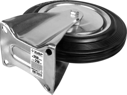 ЗУБР d 250 мм, г/п 210 кг, игольчатый подшипник, резина/металл, неповоротное колесо, Профессионал (30936-250-F) купить в Губкинске