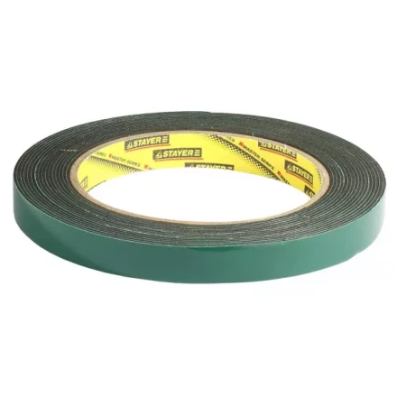Двухсторонняя клейкая лента на вспененной основе, STAYER Professional 12233-12-05, черная, 12мм х 5м 12233-12-05 купить в Губкинске