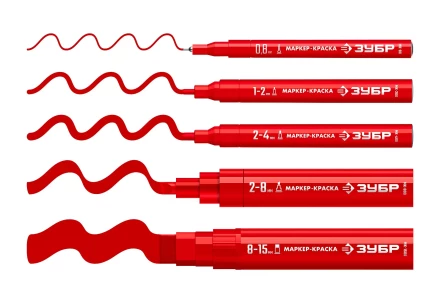 ЗУБР МК-800 красный, 2-8 мм клиновидный маркер-краска (06327-3) купить в Губкинске