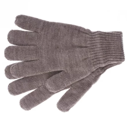 Перчатки трикотажные акрил  коричневый двойная манжета Сибртех Россия 68673 купить в Губкинске