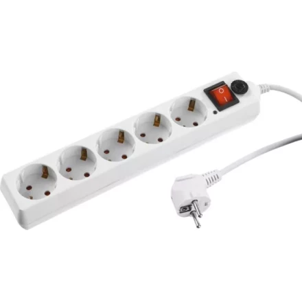 Сетевой фильтр STAYER &quot;MASTER&quot; электрический, 5 гнезд, макс. мощн. 2200 Вт, 1.5м 55066-1.5 купить в Губкинске