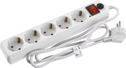 Сетевой фильтр STAYER &quot;MASTER&quot; электрический, 5 гнезд, макс. мощн. 2200 Вт, 1.5м 55066-1.5 купить в Губкинске