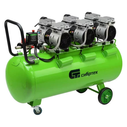 Компрессор безмаслянный малошумный Сибртех МБ 2250/100, 2250 Вт, 100л, 400 л/мин купить в Губкинске