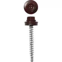 Саморезы ЗУБР окраш., RAL 8028 земел.-коричн., для крепл. кров. матер. к металл. констр., 5.5x19мм, 500шт 4-300315-55-019-8028