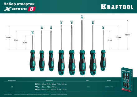 Наборы отверток 250081-H8 купить в Губкинске