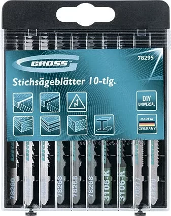 Набор полотен для электролобзика универсальный 10шт DIY пластиковый кейс GROSS 78295 купить в Губкинске