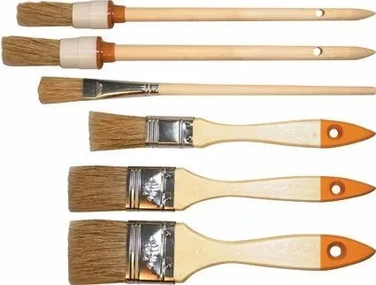 Набор кистей 6 шт.(плоские 3/4&quot; 1&quot; 1/5&quot; круглые №1,№2 №4.)  SPARTA 841145 купить в Губкинске