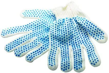Перчатки х/б ПВХ &quot;точка&quot; 6 пар в упаковке  Россия 67717 купить в Губкинске