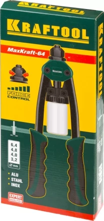 Заклепочник двуручный силовой компактный, KRAFTOOL &quot;MaxKraft-64&quot; 31160, для заклёпок d=3,2-6,4 мм из Al, стали, нерж стали, усил литой корпус 31160 купить в Губкинске
