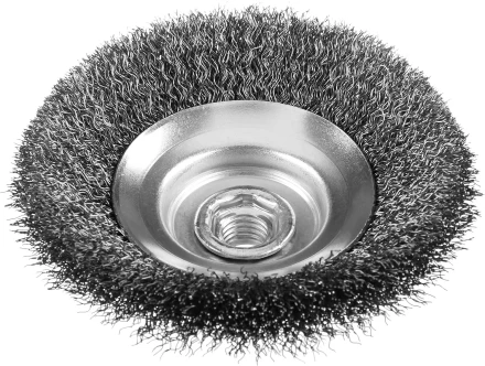 ЗУБР "ПРОФЕССИОНАЛ". Щетка коническая для УШМ, витая стальная проволока 0,3мм, 100ммхМ14 35265-100_z02 купить в Губкинске