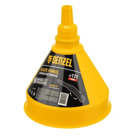 Воронка пластиковая 135 мм с металлическим ситом и гибким наконечником Denzel 537209 купить в Губкинске