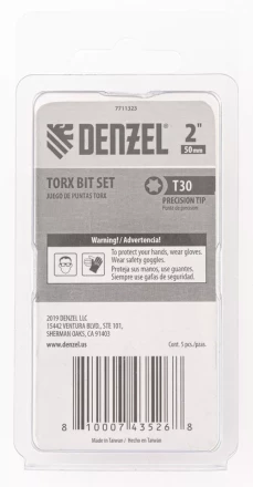 Бита T30x50, 5 шт. Denzel 7711323 купить в Губкинске