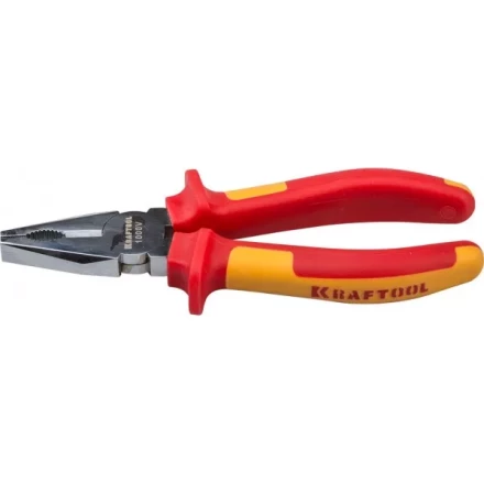 Плоскогубцы &quot;ELECTRO-KRAFT&quot;, Cr-Mo сталь, двухкомпонентная маслобензостойкая рукоятка, хромированное покрытие, 180мм, KRAFTOOL 2202-1-18 2202-1-18_z01 купить в Губкинске