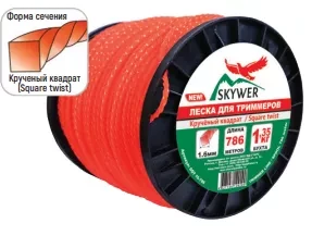 Леска для триммера SQUARE TWIST (квадрат крученый) катушка 1,6ММХ786М купить в Губкинске