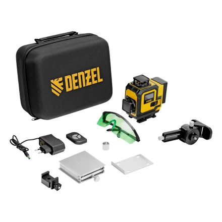Лазерный уровень мультипризменный DLV-360-4C, 30 м, зеленый луч, Li-Ion 2,4 Aч, кейс// Denzel 35081 купить в Губкинске