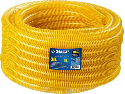 ЗУБР 19 мм x 30 м, 10 атм, со спиралью ПВХ, напорно-всасывающий шланг, ПРОФЕССИОНАЛ (40327-19-30) купить в Губкинске