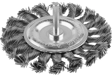 ЗУБР &quot;ПРОФЕССИОНАЛ&quot;. Щетка дисковая для дрели, жгутированная стальная проволока 0,5мм, 100мм 3522-100_z02 купить в Губкинске