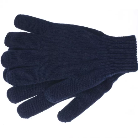 Перчатки трикотажные акрил синий двойная манжета Сибртех Россия 68675 купить в Губкинске