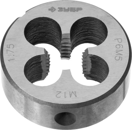 Плашка ЗУБР &quot;ЭКСПЕРТ&quot; круглая машинно-ручная для нарезания метрической резьбы, М12 x 1,75 4-28023-12-1.75 купить в Губкинске