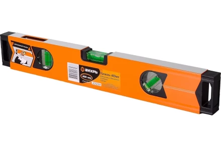 Уровень алюминиевый «Магнитный» 400мм 3 глазка фрезерованный Вихрь 73/11/4/17 купить в Губкинске