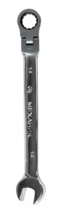 Ключ гаечный комбинированный 14х14 с шарниром и трещоткой Энкор 26409 купить в Губкинске