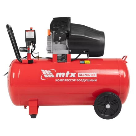 Компрессор воздушный MTX КК-2200/100, 2,2 кВт, 350 л/мин, 100 л, прямой привод, масляный купить в Губкинске