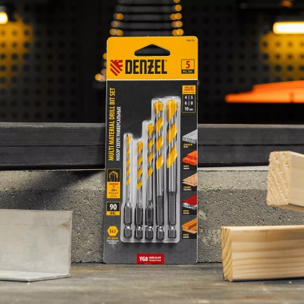 Набор сверл универсальных, Multi cut, 4-10 мм, 5 шт Denzel 706016 купить в Губкинске