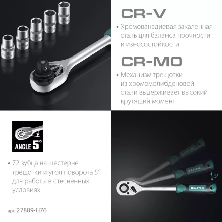 Универсальный набор инструмента, 76 предм. 27889-H76 купить в Губкинске