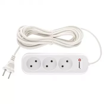 Удлинитель бытовой без заземления, 2*0,75мм*5м, 3 розетки, 6A, STERN 95727 купить в Губкинске