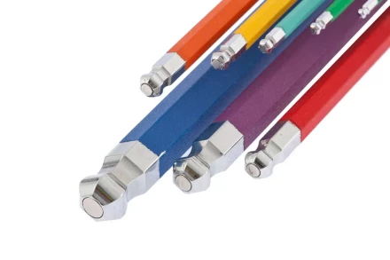 Набор ключей имбусовых HEX 1,5 - 10 мм S2 9 шт магнит экстра-длинные с шаром хром/краска Gross 16400 купить в Губкинске