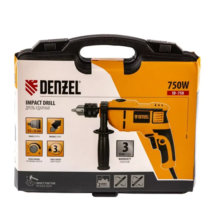 Дрель ударная ID-750 Denzel 26307 купить в Губкинске