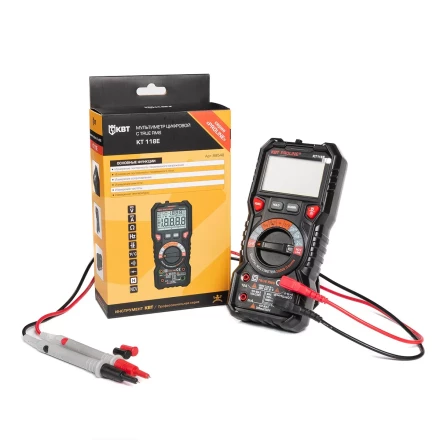 Мультиметр цифровой КВТ KT 118E с True RMS и автоматическим выбором пределов измерений (88548) купить в Губкинске
