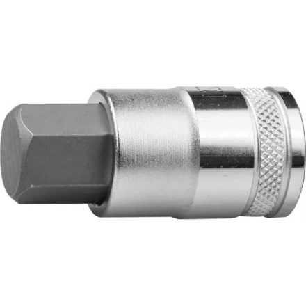 Торцовая бита-головка KRAFTOOL &quot;INDUSTRIE QUALITAT&quot;, материал S2, HEX, сатинированная, 1/2&quot;, H17 27908-17_z01 купить в Губкинске