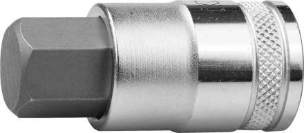 Торцовая бита-головка KRAFTOOL &quot;INDUSTRIE QUALITAT&quot;, материал S2, HEX, сатинированная, 1/2&quot;, H17 27908-17_z01 купить в Губкинске