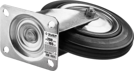 ЗУБР d 200 мм, г/п 185 кг, игольчатый подшипник, резина/металл, поворотное колесо, Профессионал (30936-200-S) купить в Губкинске