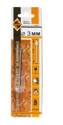 Сверло по стеклу и керамике ф 3мм 1/100/1000 9380 купить в Губкинске