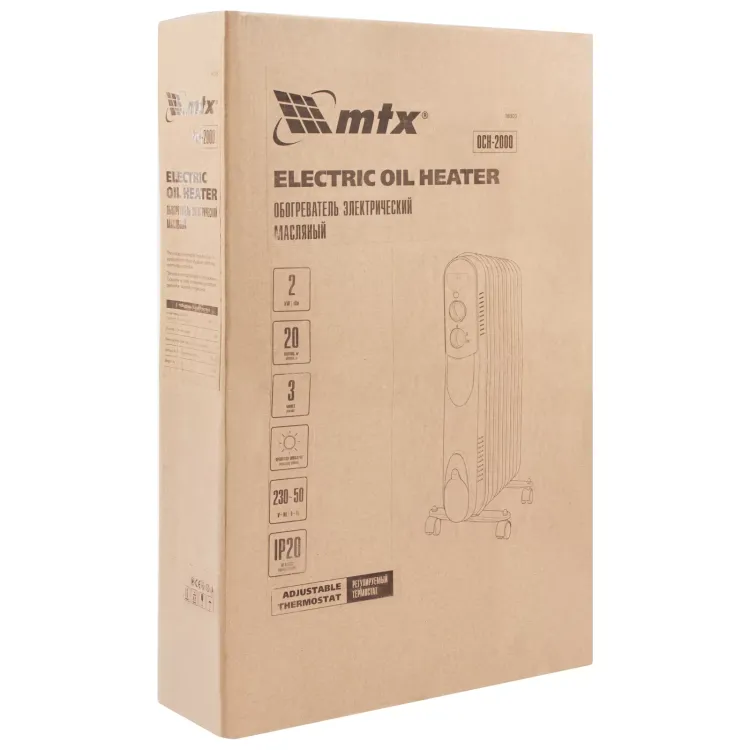 Масляный обогреватель MTX OCH-2000, 230 В, 2000 Вт // MTX 98303 купить в Губкинске
