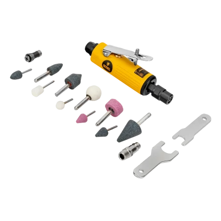 Пневмошлифмашина прямая Denzel 57464 PGS25000, 25000 об/мин, 10 шлиф. камней, цанга - 3, 6 мм, 113 л/мин купить в Губкинске