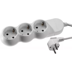 Удлинитель ЗУБР "МАСТЕР" электрический, ПВС сечение 1кв мм, заземление, 3 гнезда, макс мощн 3500Вт, 5м 55038-5