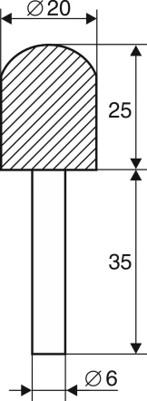 Шарошка абразивная Цилиндр с закруглением 20х25х6 мм Энкор 21656 купить в Губкинске