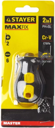 Набор STAYER &quot;MASTER&quot;: Отвертка &quot;Мини&quot; с двусторонним стержнем, 2/6мм - 32мм, 2 предмета 2511_z01 купить в Губкинске
