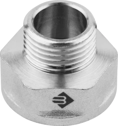 Переходник ЗУБР &quot;ЭКСПЕРТ&quot; удлиненный цилиндрический, никелированная латунь, 3/4&quot;х1/2&quot; 51283-3/4-1/2 купить в Губкинске