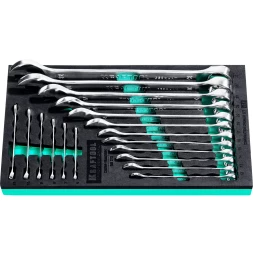 Наборы ключей комбинированных KRAFTOOL, Cr-V, DIN 3110, в EVA-ложементе 27079-H18E