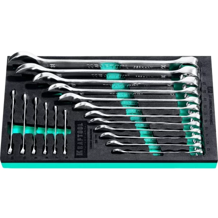 Наборы ключей комбинированных KRAFTOOL, Cr-V, DIN 3110, в EVA-ложементе 27079-H18E купить в Губкинске