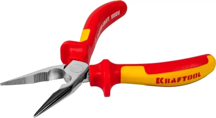 Тонкогубцы &quot;ELECTRO-KRAFT&quot;, Cr-Mo сталь, двухкомпонентная маслобензостойкая рукоятка, хромированное покрытие, 160мм. KRAFTOOL 2202-3-16 2202-3-16_z01 купить в Губкинске